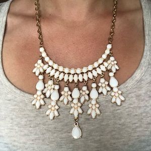 White Jewel Statement Necklace